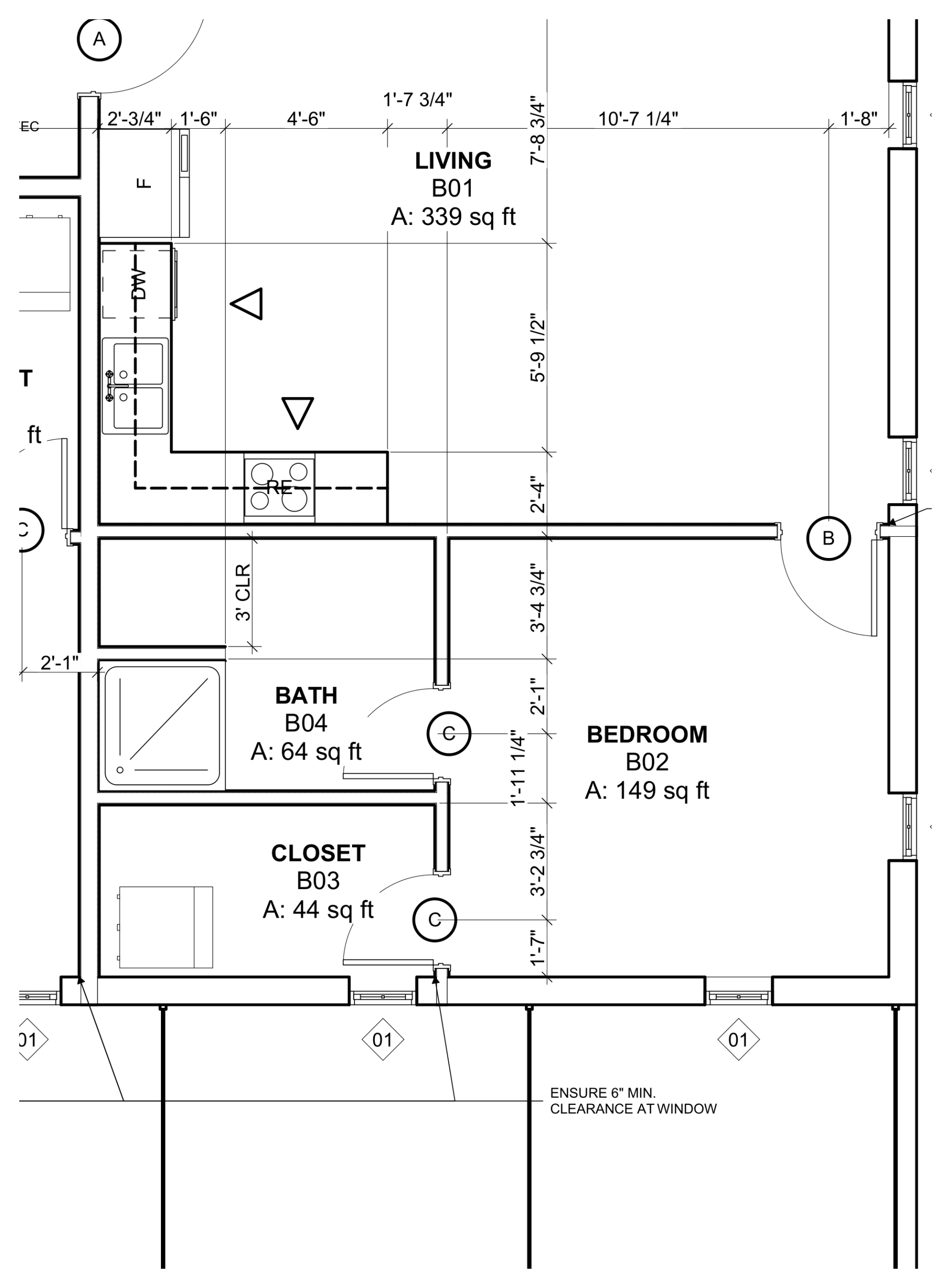 Cenote Azul D floor plan showing living room, kitchen, queen bedroom, and bathroom in Jacksonville, TX